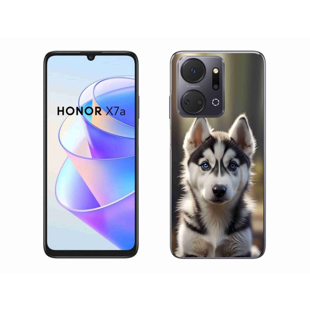Gélový kryt mmCase na Honor X7a - roztomilý sibírsky husky