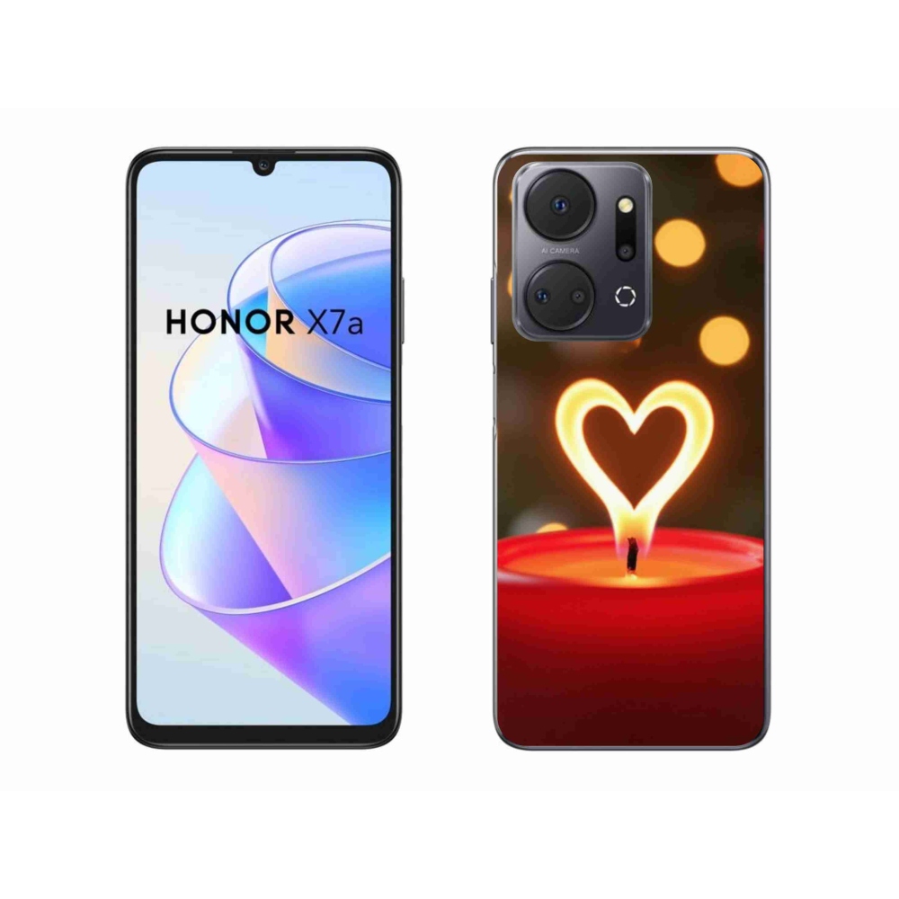 Gélový kryt mmCase na Honor X7a - srdce z plameňa