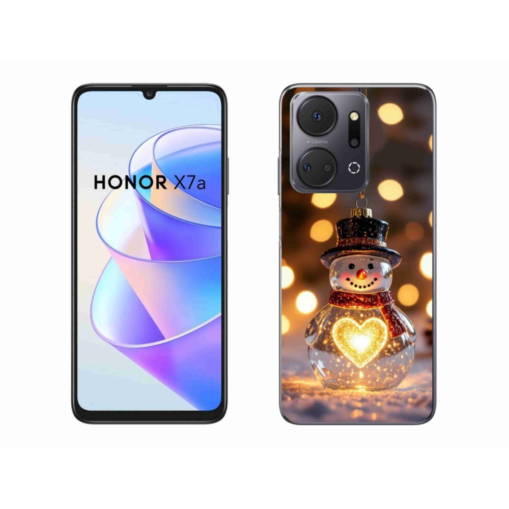 Gélový kryt mmCase na Honor X7a - svietiaci vianočný snehuliak