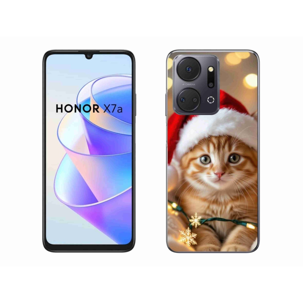 Gélový kryt mmCase na Honor X7a - vianočné mačiatko