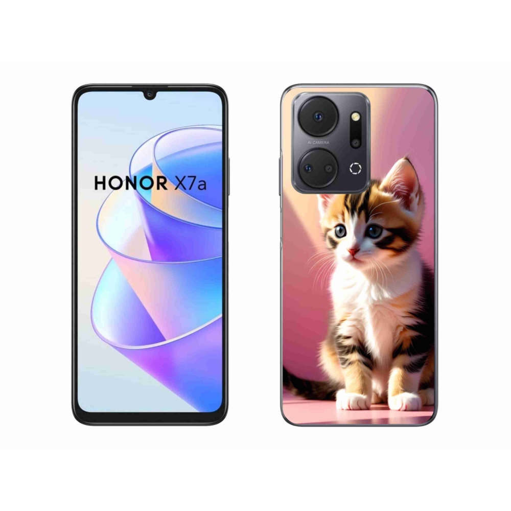 Gélový kryt mmCase na Honor X7a - zvedavé mačiatko 2