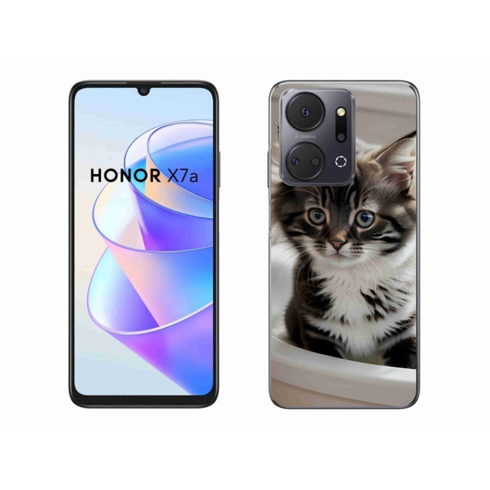 Gélový kryt mmCase na Honor X7a - zvedavé mačiatko