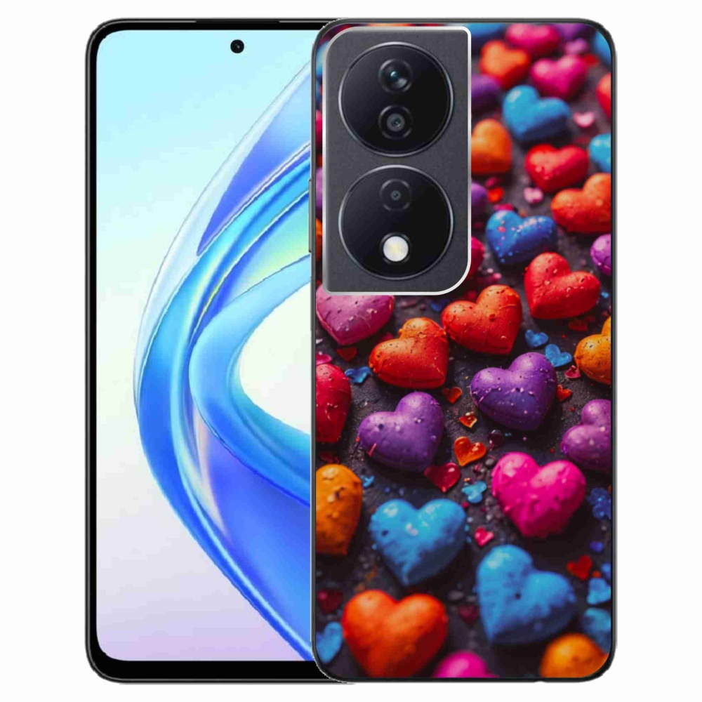 Gélový kryt mmCase na Honor X7b - farebné srdcia
