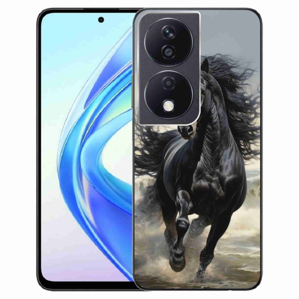 Gélový kryt mmCase na Honor X7b - bežiaci čierny kôň