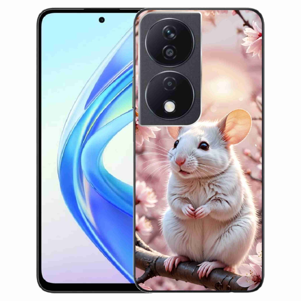 Gélový kryt mmCase na Honor X7b - biela myš na vetve