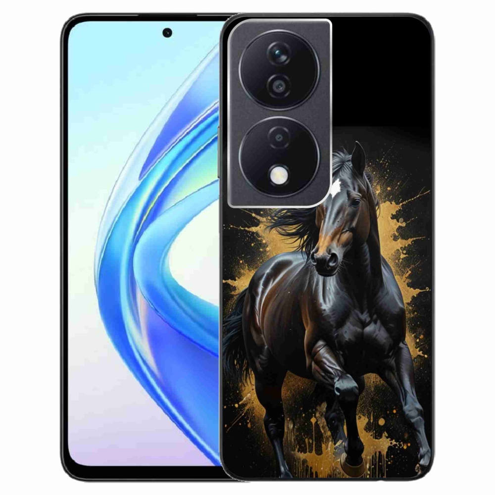 Gélový kryt mmCase na Honor X7b - elegantný čierny žrebec