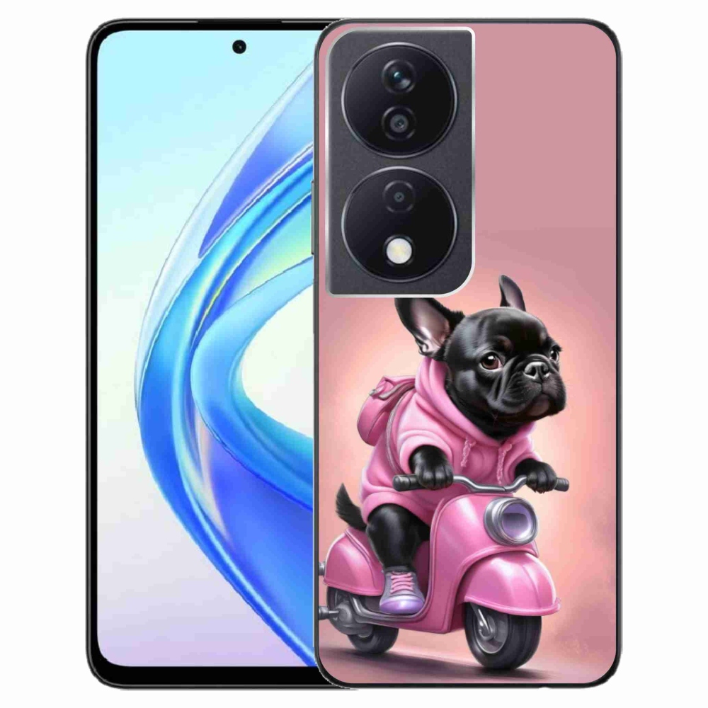 Gélový kryt mmCase na Honor X7b - francúzsky buldoček na skútri