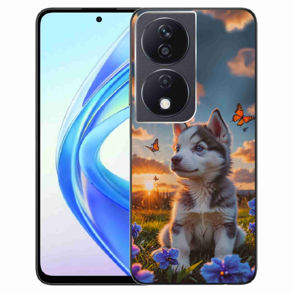 Gélový kryt mmCase na Honor X7b - husky pri západe slnka