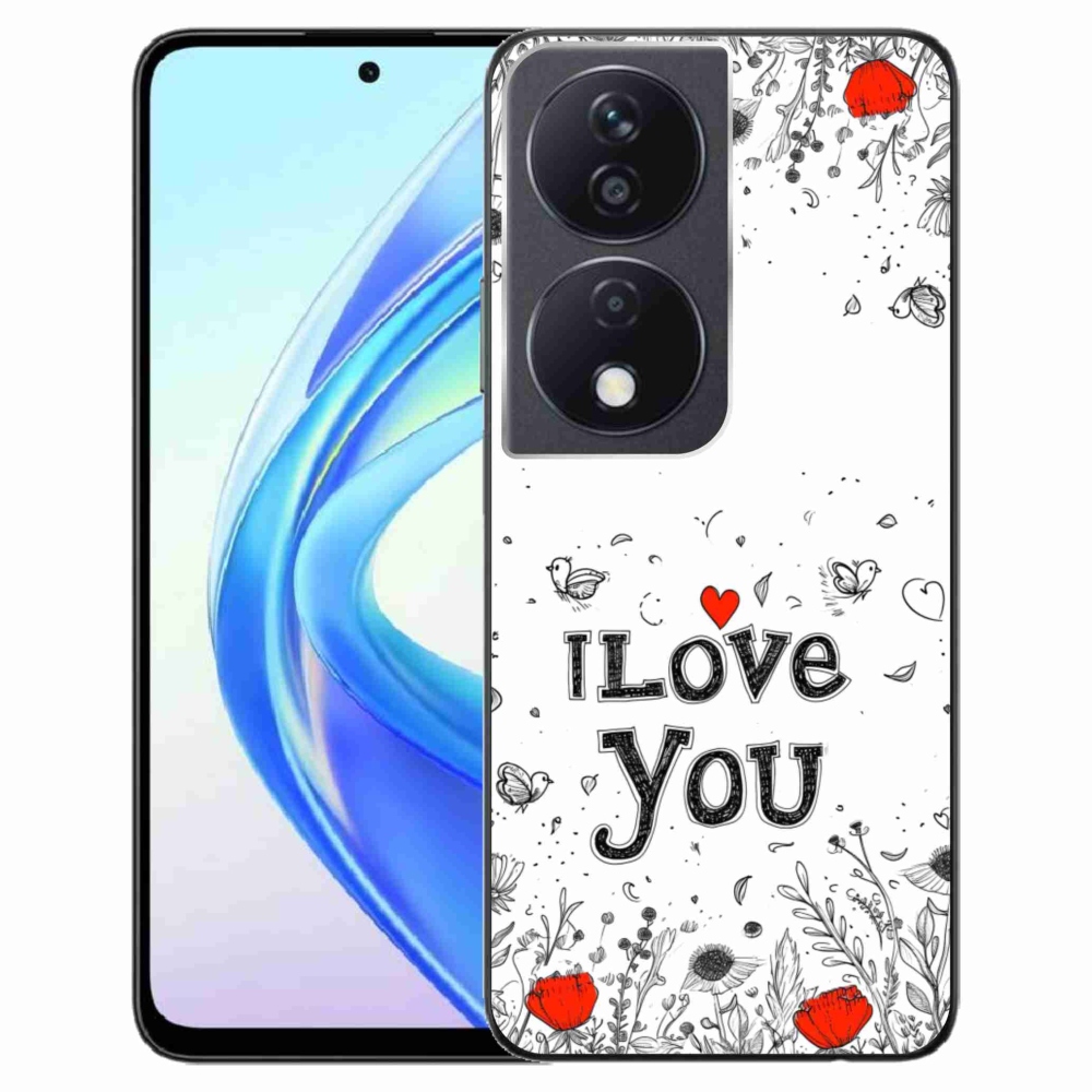 Gélový kryt mmCase na Honor X7b - I love you biele pozadie
