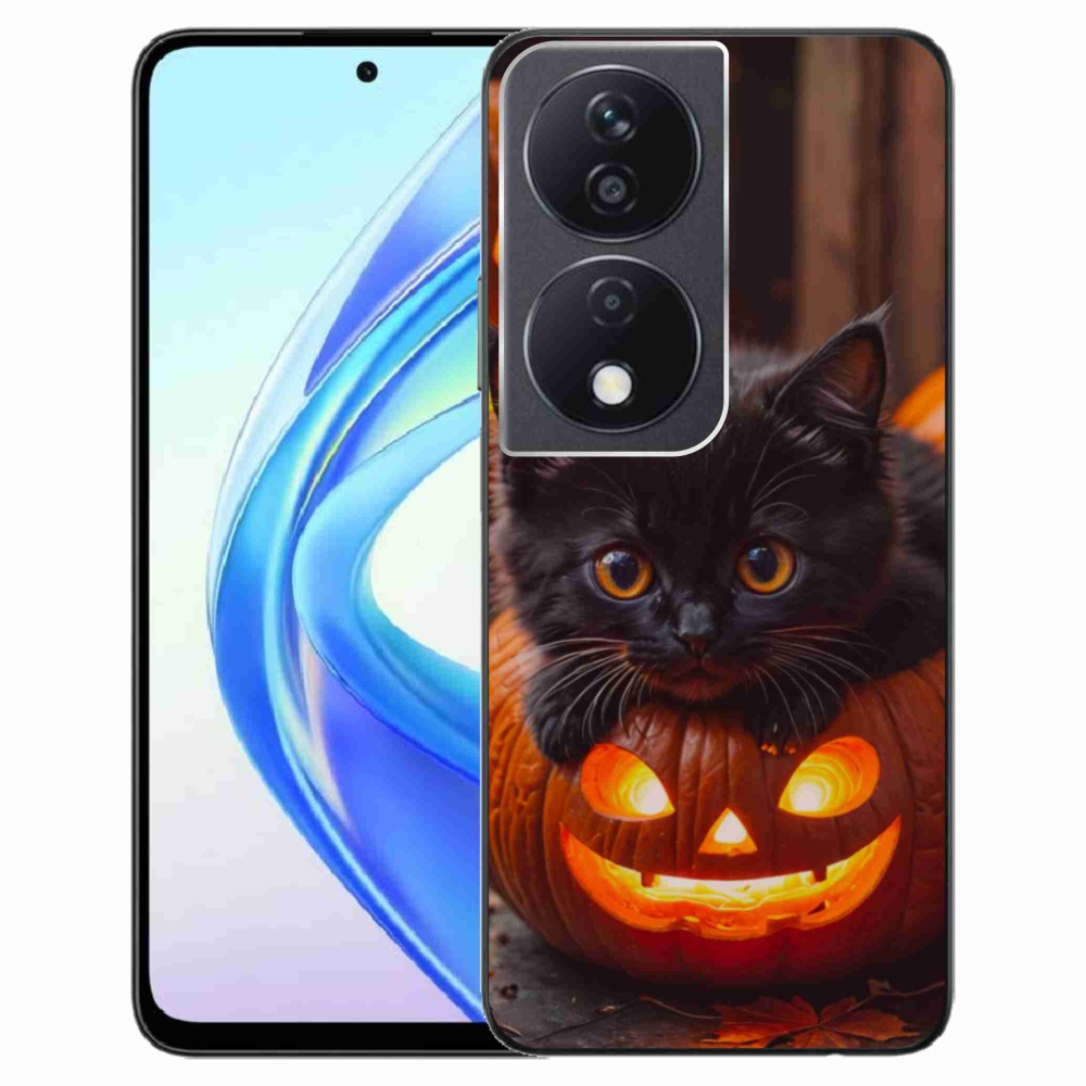 Gélový kryt mmCase na Honor X7b - mačiatko a tekvica