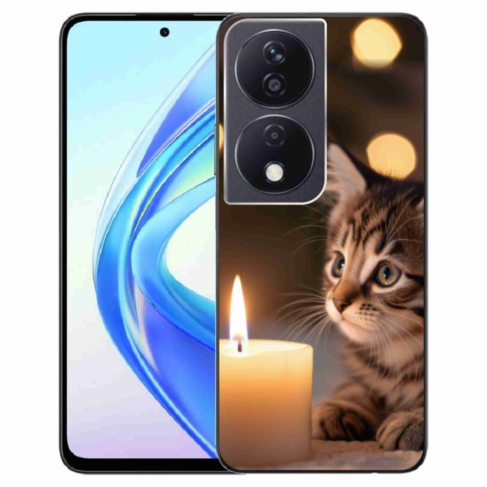 Gélový kryt mmCase na Honor X7b - mačiatko a sviečka