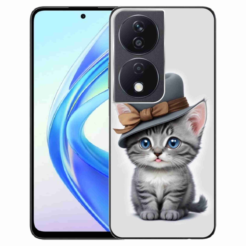 Gélový kryt mmCase na Honor X7b - mačiatko s klobúkom