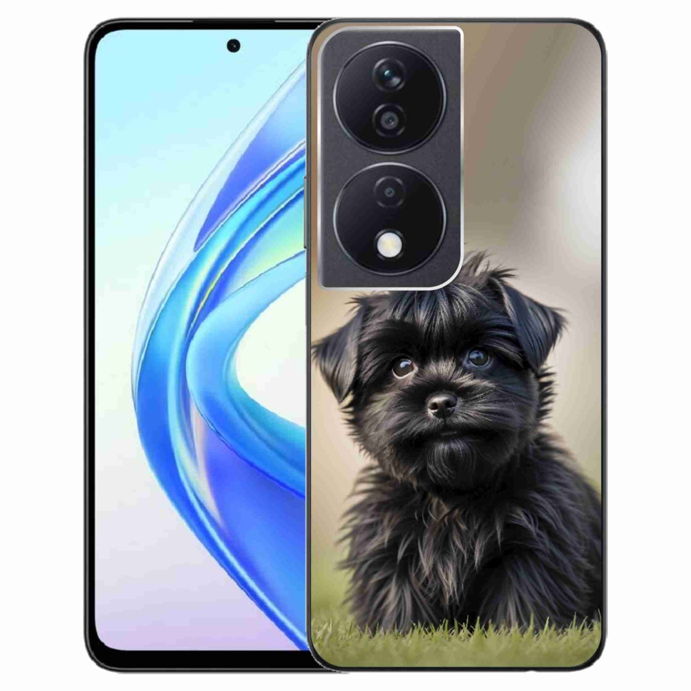 Gélový kryt mmCase na Honor X7b - roztomilý čierny psík