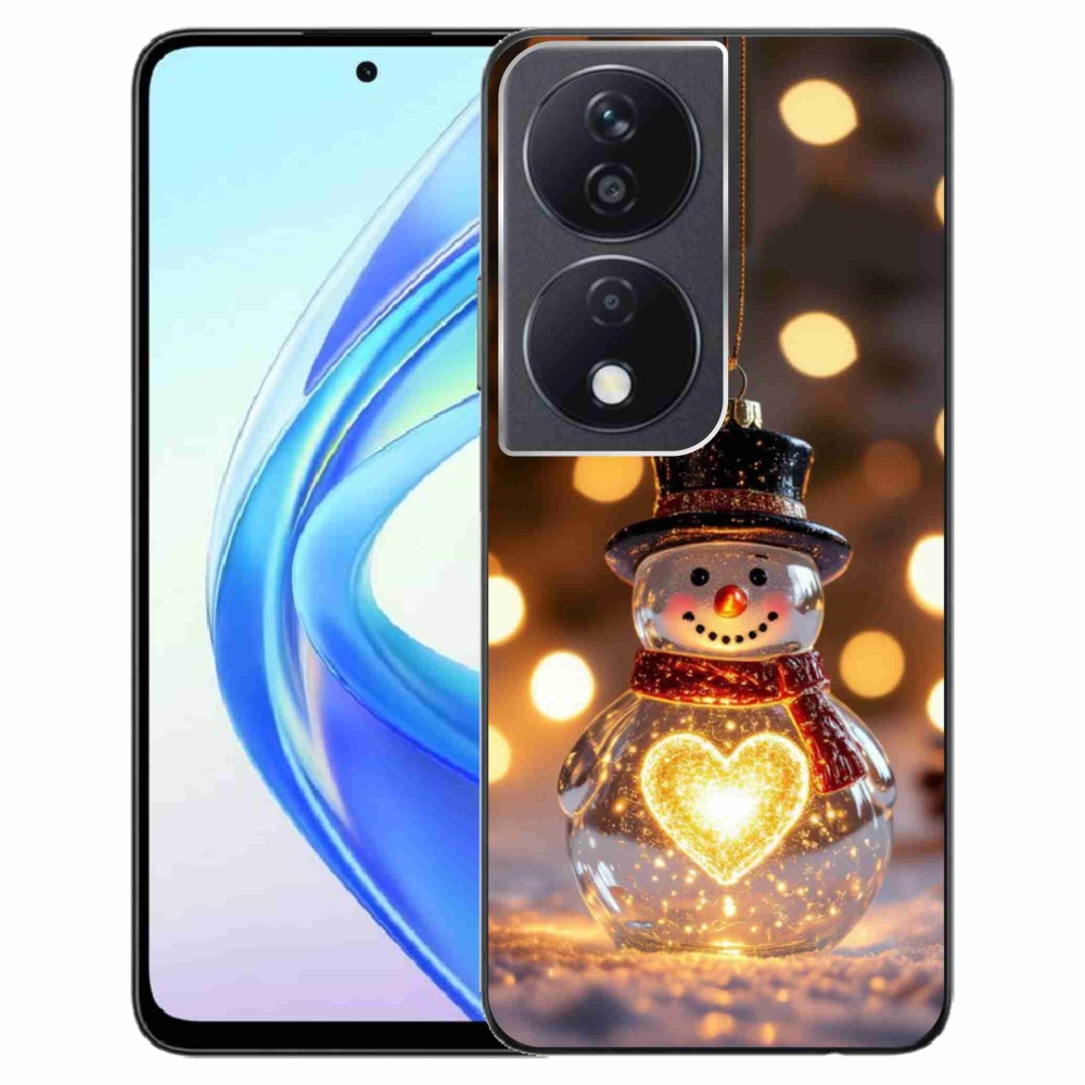 Gélový kryt mmCase na Honor X7b - svietiaci vianočný snehuliak