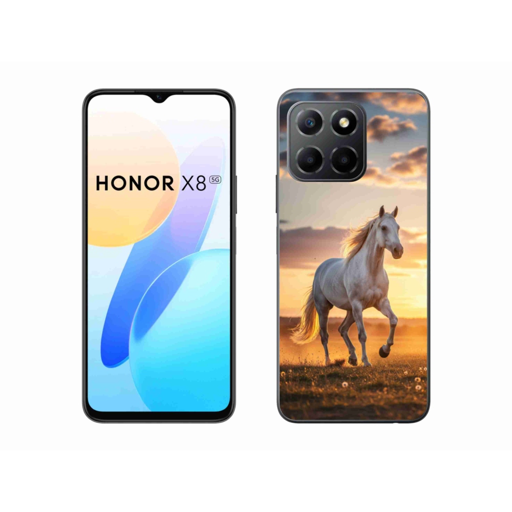 Gélový kryt mmCase na Honor X8 5G/Honor 70 Lite 5G - bežiaci biely kôň 2