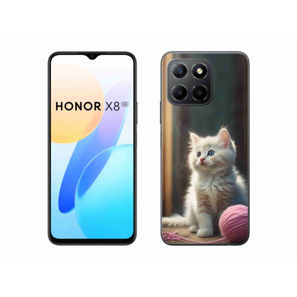 Gélový kryt mmCase na Honor X8 5G/Honor 70 Lite 5G - biele mačiatko 2