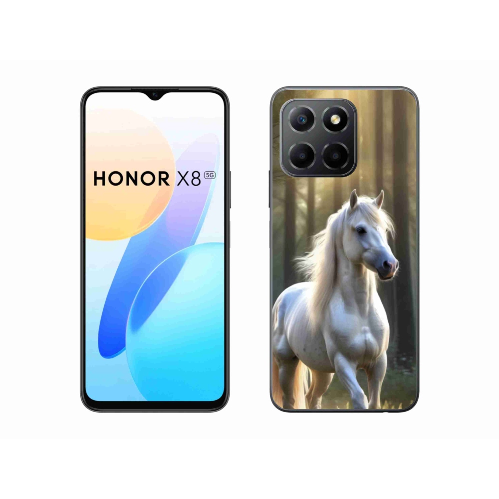 Gélový kryt mmCase na Honor X8 5G/Honor 70 Lite 5G - biely kôň 3