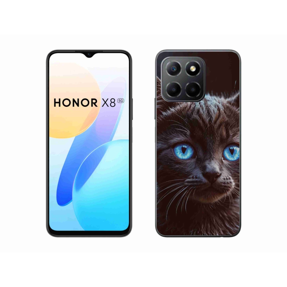 Gélový kryt mmCase na Honor X8 5G/Honor 70 Lite 5G - čierne mačiatko 2