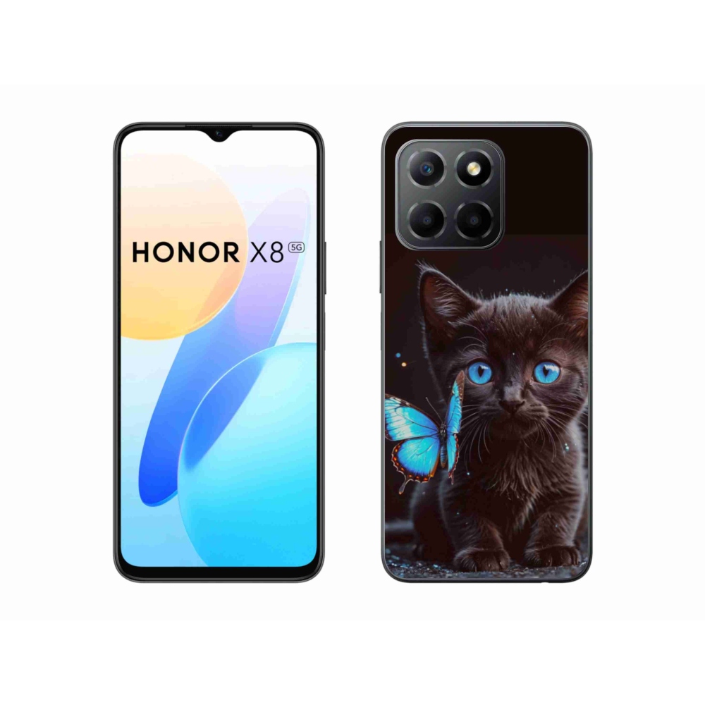Gélový kryt mmCase na Honor X8 5G/Honor 70 Lite 5G - čierne mačiatko 3