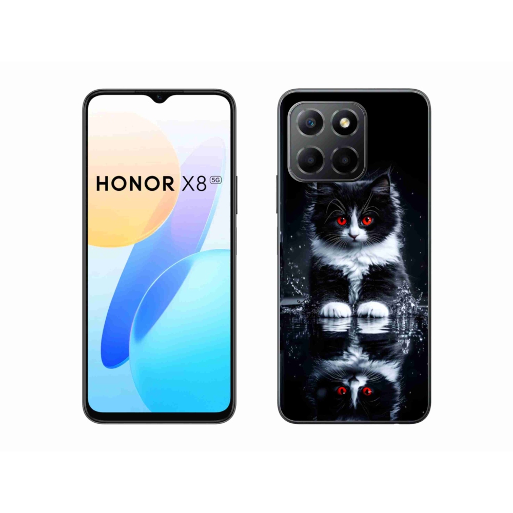 Gélový kryt mmCase na Honor X8 5G/Honor 70 Lite 5G - čiernobiele mačiatko