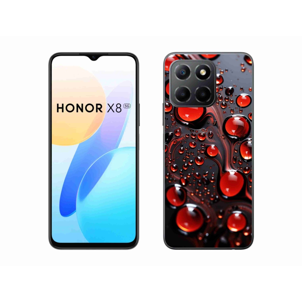 Gélový kryt mmCase na Honor X8 5G/Honor 70 Lite 5G - červené kvapky 2