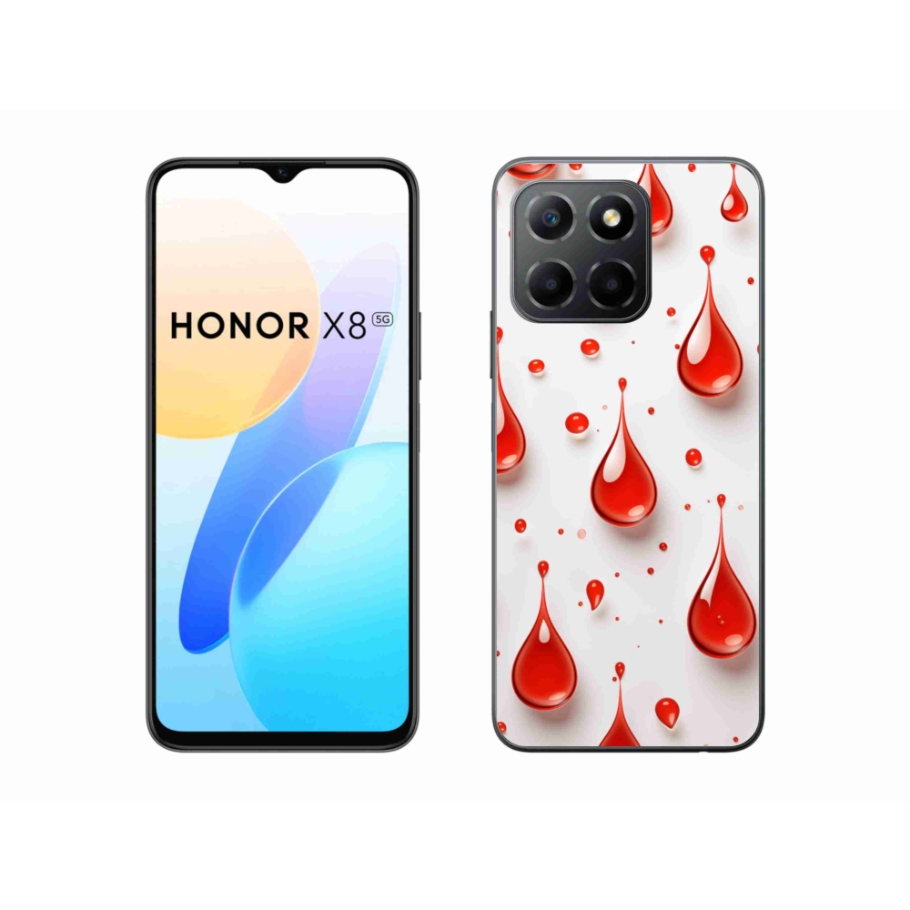 Gélový kryt mmCase na Honor X8 5G/Honor 70 Lite 5G - červené kvapky