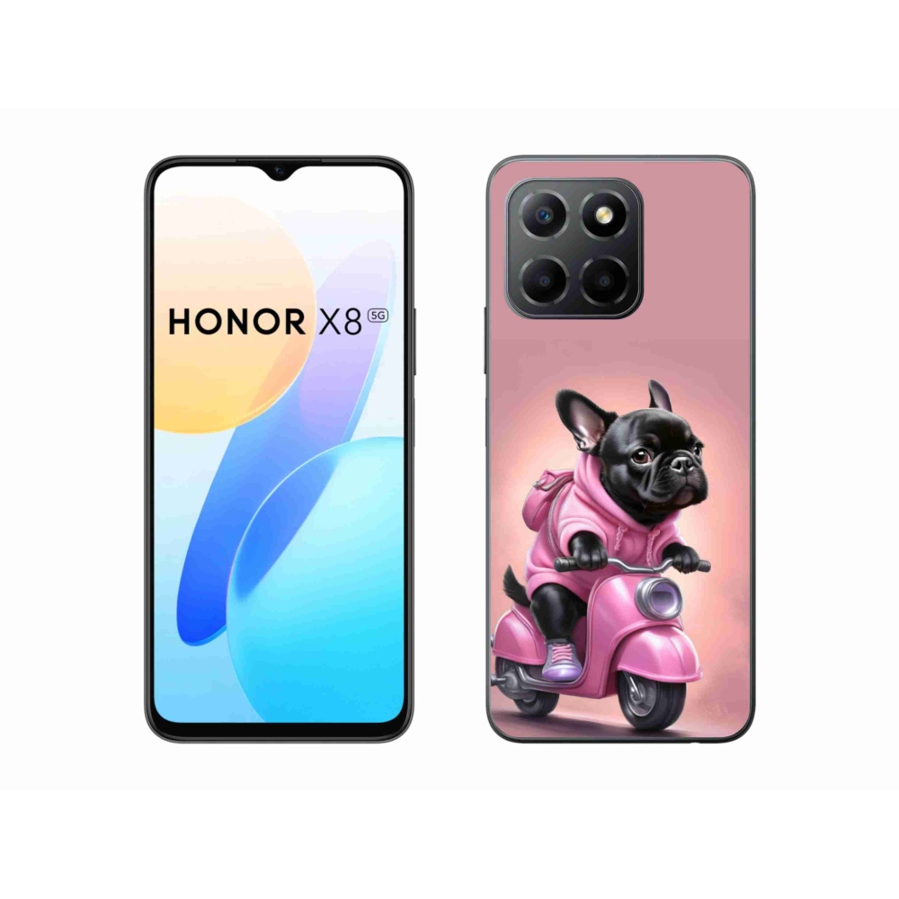 Gélový kryt mmCase na Honor X8 5G/Honor 70 Lite 5G - francúzsky buldoček na skútri