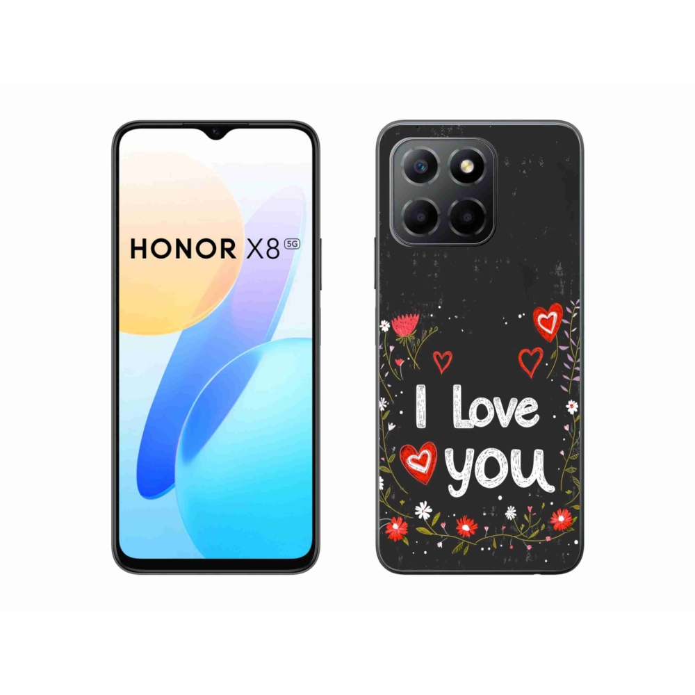 Gélový kryt mmCase na Honor X8 5G/Honor 70 Lite 5G - I love you čierne pozadie
