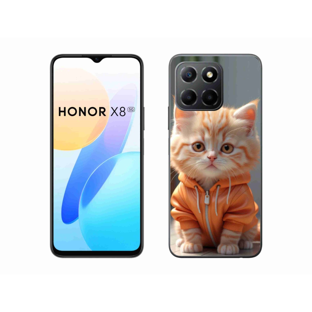 Gélový kryt mmCase na Honor X8 5G/Honor 70 Lite 5G - mačiatko v mikine