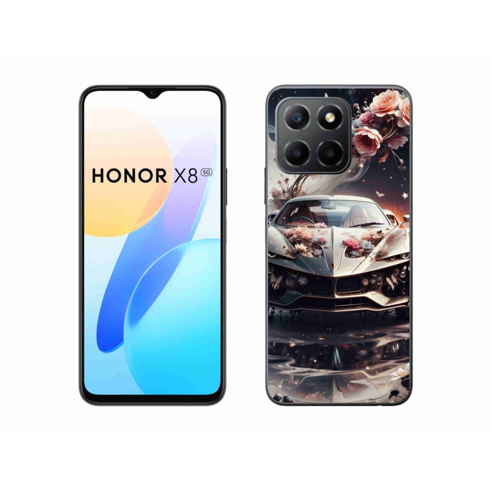 Gélový kryt mmCase na Honor X8 5G/Honor 70 Lite 5G - kvetinové športové vozidlo