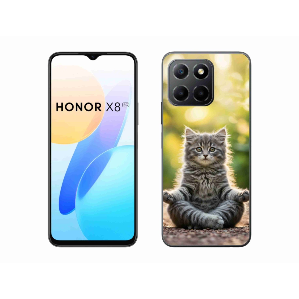 Gélový kryt mmCase na Honor X8 5G/Honor 70 Lite 5G - meditujúce mačiatko