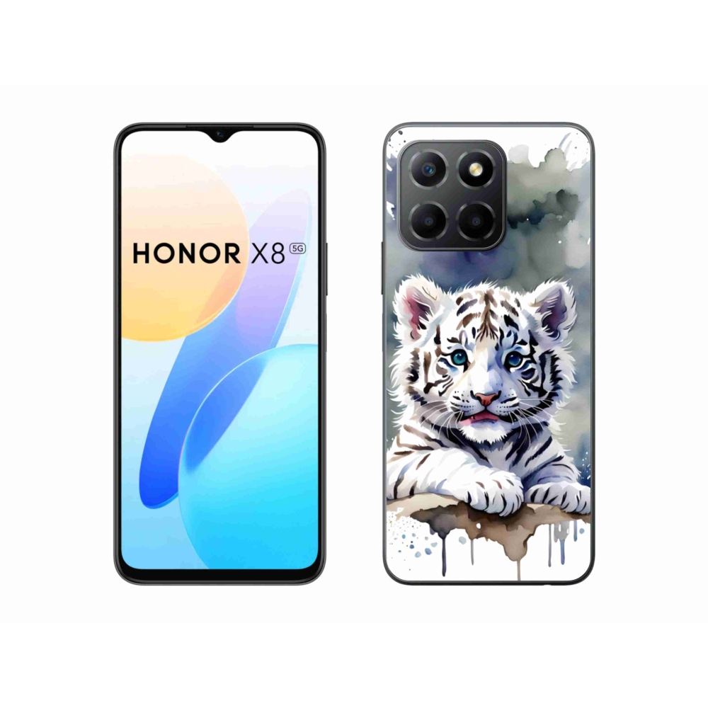Gélový kryt mmCase na Honor X8 5G/Honor 70 Lite 5G - mláďa bieleho tigra