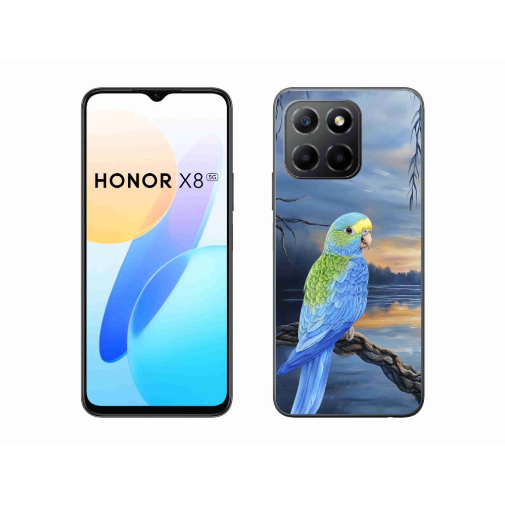 Gélový kryt mmCase na Honor X8 5G/Honor 70 Lite 5G - modrý papagáj