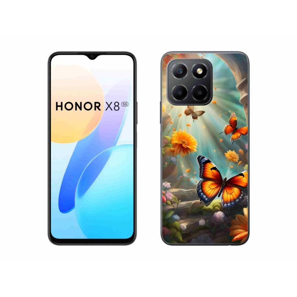 Gélový kryt mmCase na Honor X8 5G/Honor 70 Lite 5G - motýlia záhrada 2