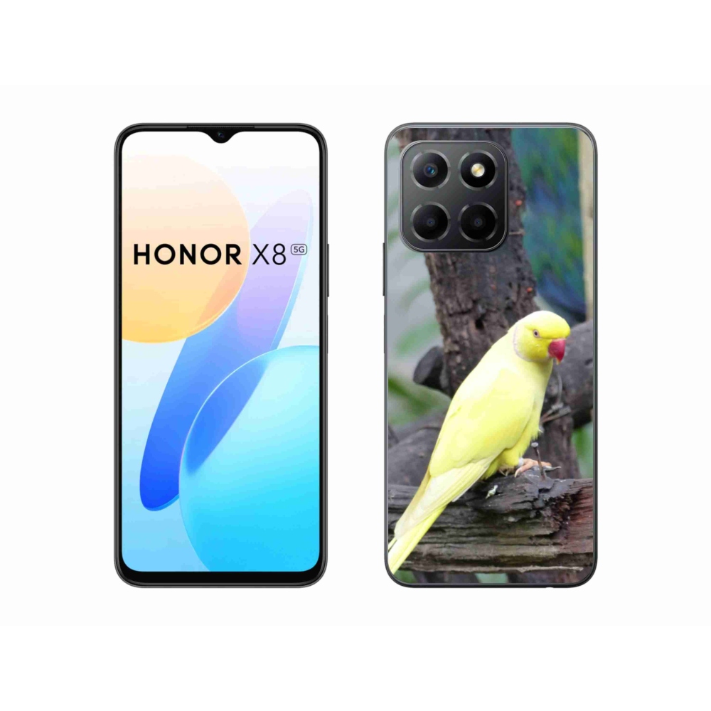 Gélový kryt mmCase na Honor X8 5G/Honor 70 Lite 5G - papagáj alexander žltý
