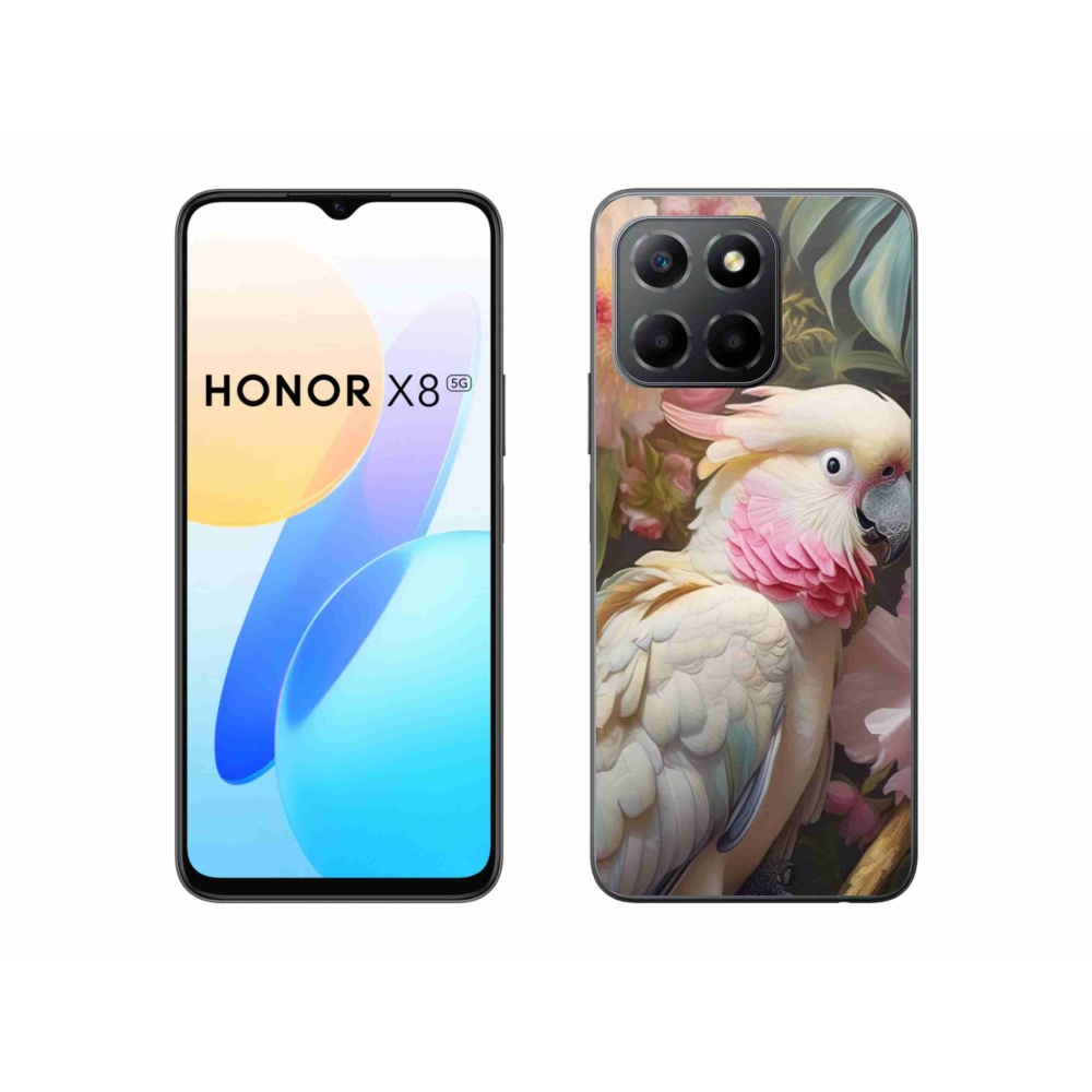 Gélový kryt mmCase na Honor X8 5G/Honor 70 Lite 5G - papagáj kakadu ružový 2