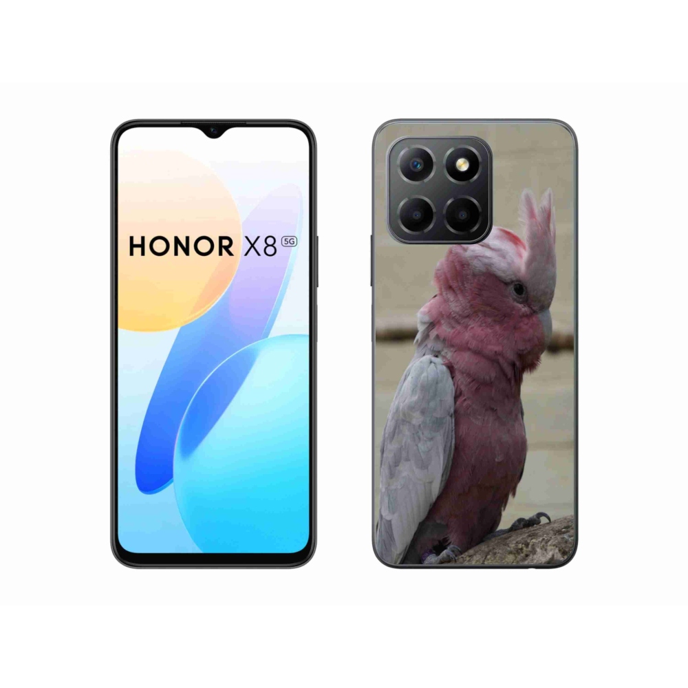Gélový kryt mmCase na Honor X8 5G/Honor 70 Lite 5G - papagáj kakadu ružový