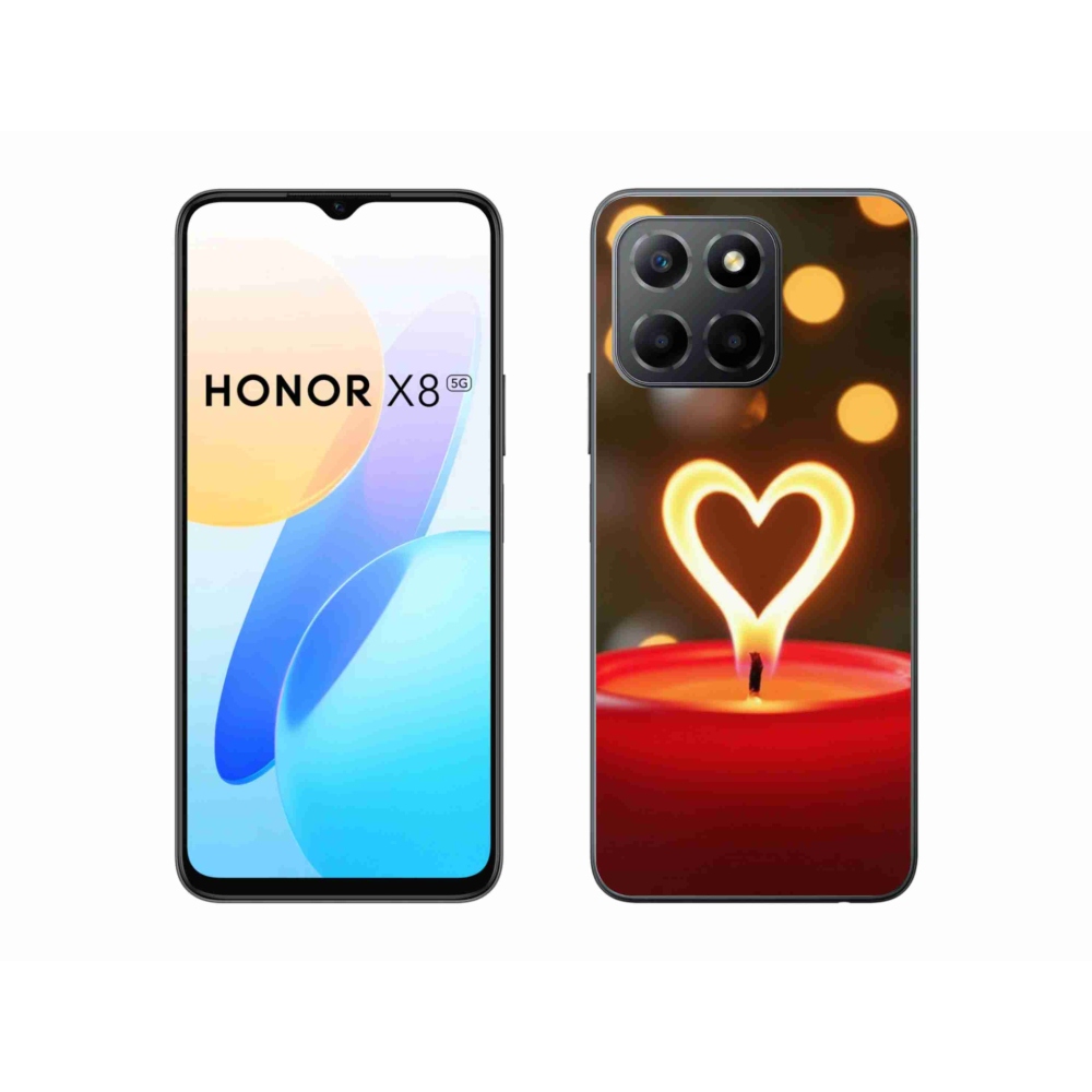 Gélový kryt mmCase na Honor X8 5G/Honor 70 Lite 5G - srdce z plameňa