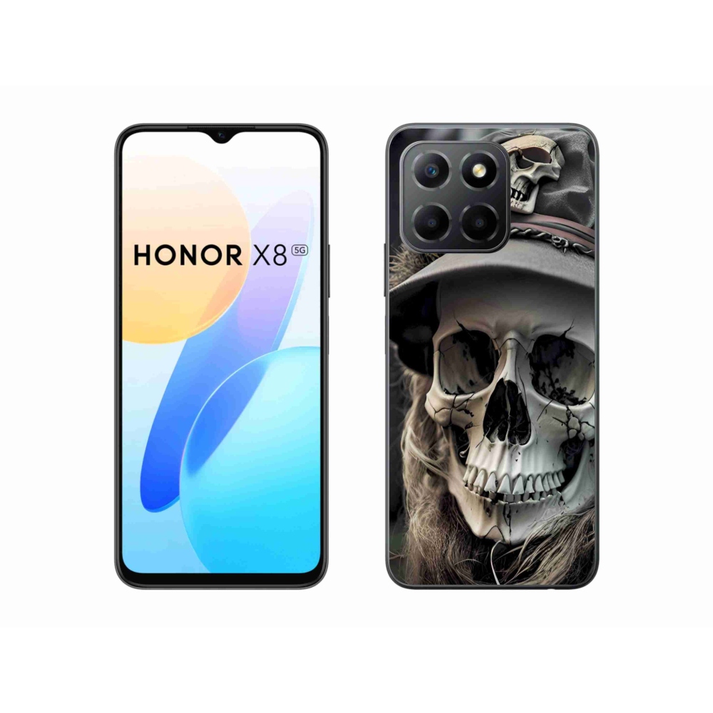 Gélový kryt mmCase na Honor X8 5G/Honor 70 Lite 5G - temná lebka