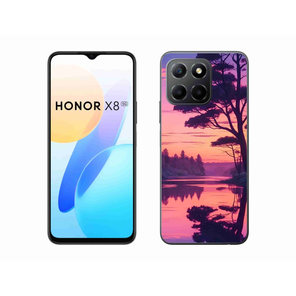 Gélový kryt mmCase na Honor X8 5G/Honor 70 Lite 5G - západ slnka nad jazerom
