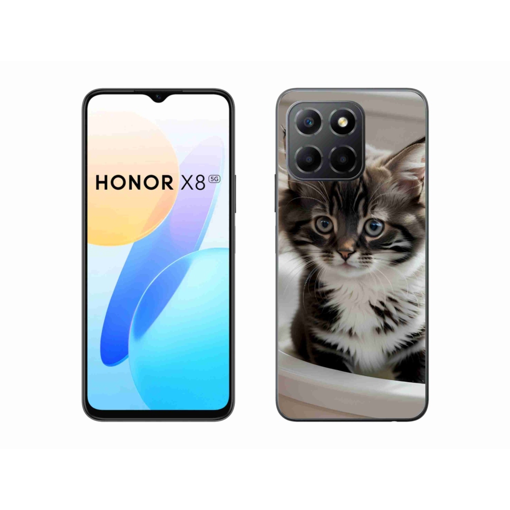 Gélový kryt mmCase na Honor X8 5G/Honor 70 Lite 5G - zvedavé mačiatko