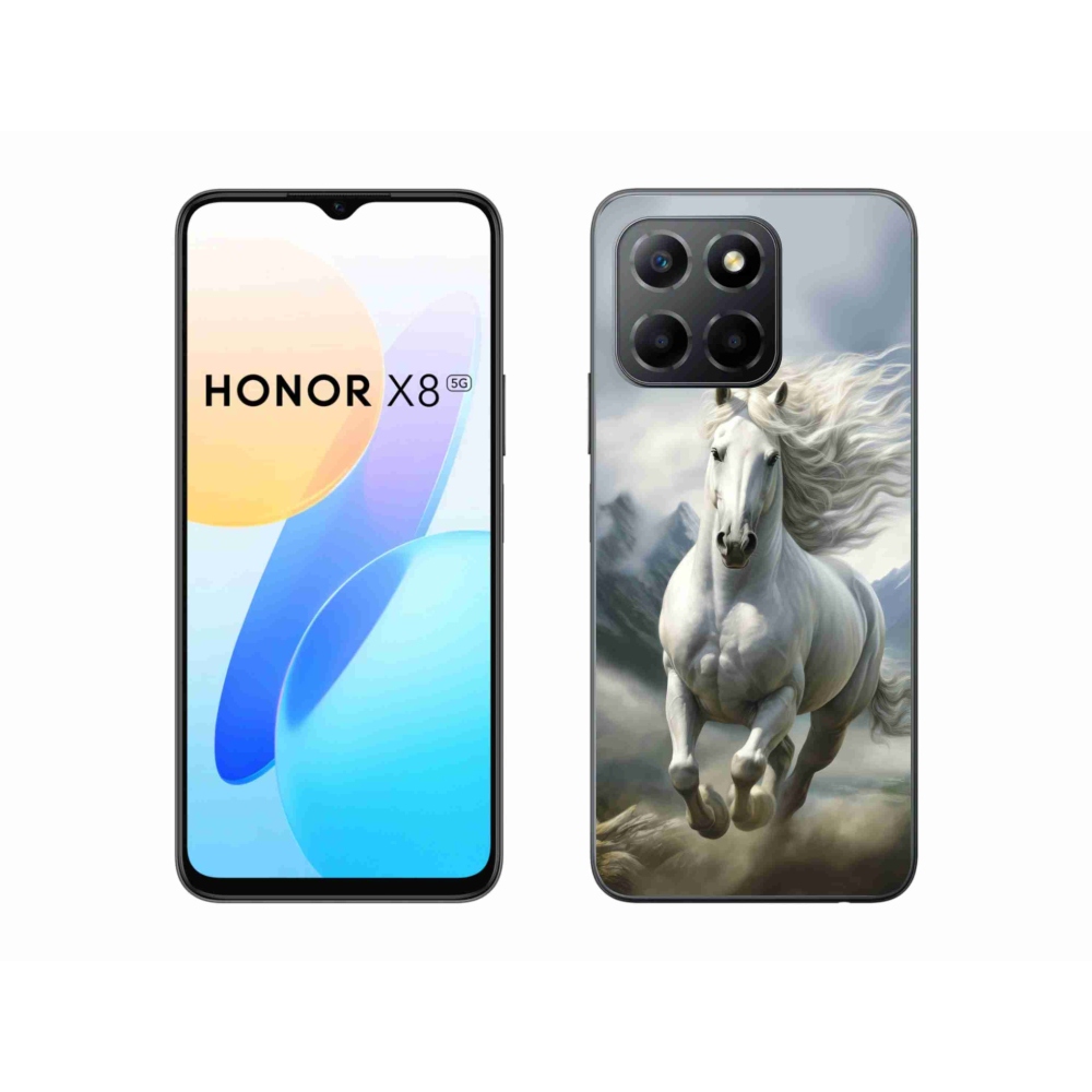 Gélový kryt mmCase na Honor X8 5G/Honor 70 Lite - bežiaci biely kôň 3