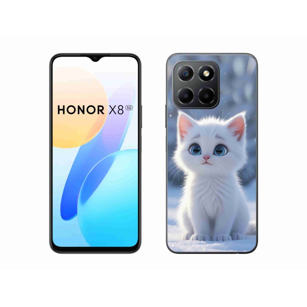 Gélový kryt mmCase na Honor X8 5G/Honor 70 Lite - biele mačiatko 3