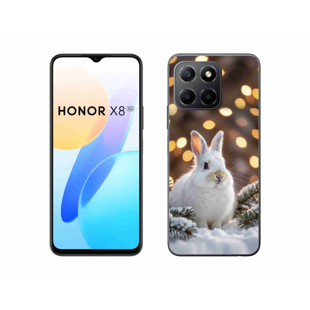 Gélový kryt mmCase na Honor X8 5G/Honor 70 Lite - biely zajac