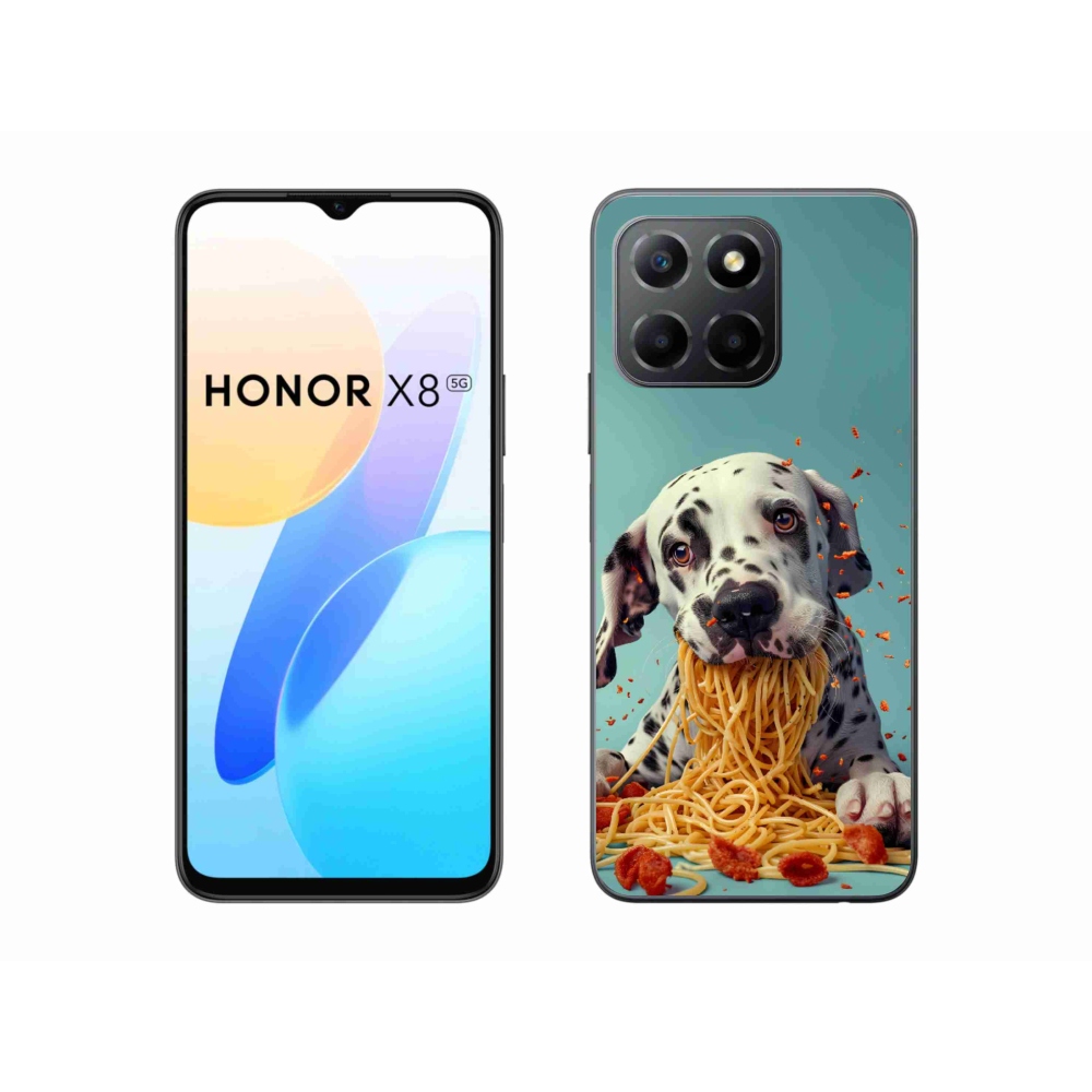 Gélový kryt mmCase na Honor X8 5G/Honor 70 Lite - dalmatín a špagety