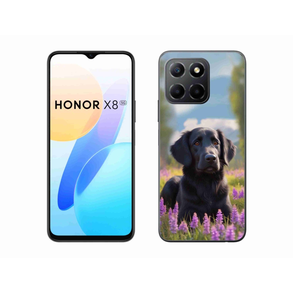 Gélový kryt mmCase na Honor X8 5G/Honor 70 Lite - elegantný čierny retriever