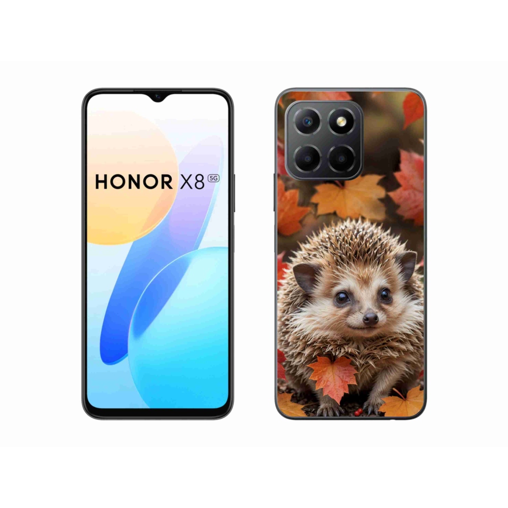 Gélový kryt mmCase na Honor X8 5G/Honor 70 Lite - ježko v lístia