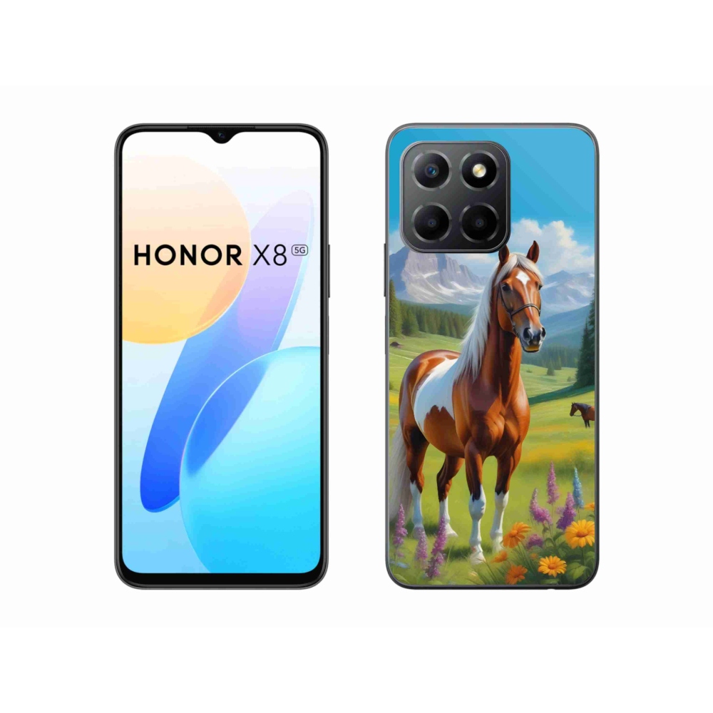 Gélový kryt mmCase na Honor X8 5G/Honor 70 Lite - kôň na lúke