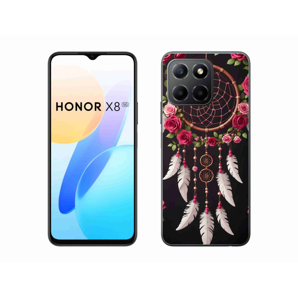 Gélový kryt mmCase na Honor X8 5G/Honor 70 Lite - lapač snov s ružami