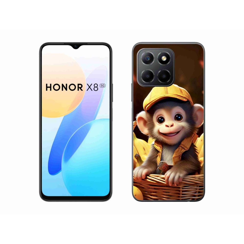 Gélový kryt mmCase na Honor X8 5G/Honor 70 Lite - opice v košíku